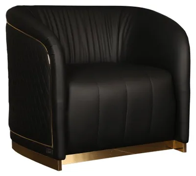 Produktbild von Moderner schwarzer Ledersessel im eleganten Design
