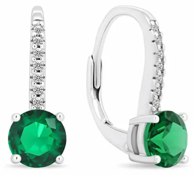 Immagine prodotto di Orecchini scintillanti in argento con grande zircone EA415WG