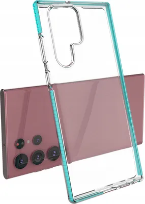 Produktbild von Spring Case Gelhülle mit buntem Rahmen für Samsung Galaxy S22 Ultra dunkelblau