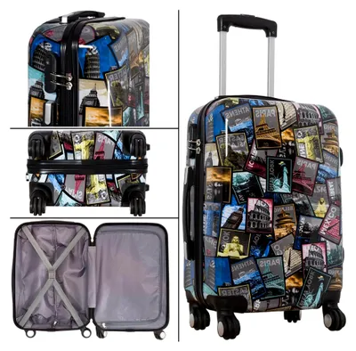 Produktbild von Handgepäck Trolley 55 cm mit Weltkartenmotiv