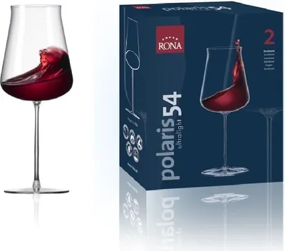 Zdjęcie produktu dla RONA Kieliszki do wina POLARIS 540 ml, 2 szt., uniwersalne kieliszki do wina, do wina białego, do wina czerwonego, cienkościenne, ultralekkie, wysokiej jakości
