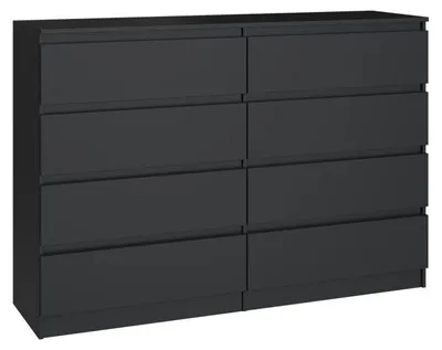 Obrázek produktu pro Topeshop M8 140 CZERŃ, Černá, 8 zásuvka/zásuvek, Dřevotřískové desky, Jednobarevný, Moderní, Dřevotřískové desky