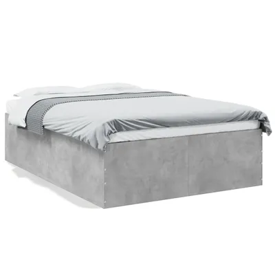Zdjęcie produktu dla vidaXL Rama łóżka betonowo-szara 135x190 cm materiał drewnopochodny