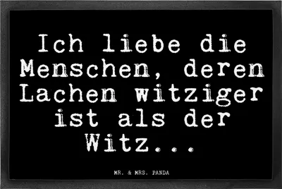 Produktbild von Mr. & Mrs. Panda Schmutzfangmatte Ich liebe die Menschen,... 40 x 60 cm - Schwarz - Geschenk, Freund, Gummi-Fußmatte, fußmatte, Freundin, Schwester, Sprüche, Partner