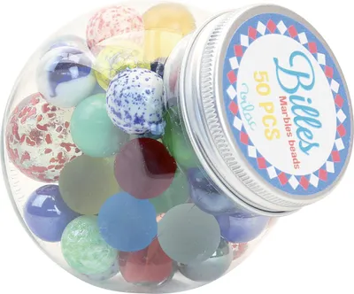Produktbild von Vilac Murmeln Spielzeug Display mit 12 Gläsern und 50 Murmeln
