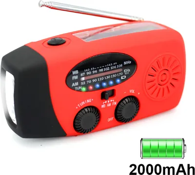 Produktbild von Welikera Solar Radio-2500mAh Kurbelradio-FM/AM Radio-Tragbar Notfallradio-Handkurbelradio mit handyladefunktion/SOS Alarm/LED Taschenlampe für Camping, Ourdoor, Notfall, Gelb