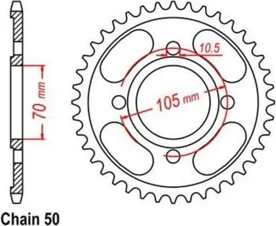 Immagine prodotto di Pignone 38T passo 530 per HONDA CB250 CB350 CB360 CB400 CJ250 C360