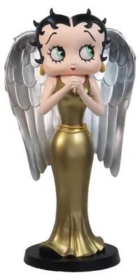Betty Boop Engel Figur, gold, 31 cm, Sammlerstück