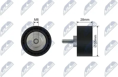 Produktbild von NTY RNK-BM-045 Spannrolle Keilrippenriemen 55mm für BMW 3 Touring (E91) 3 Limousine (E90) 1 Schrägheck (E87) 5 Limousine (E60) 1 Cabrio (E88)