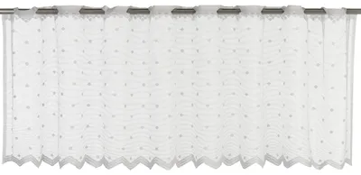 Bistrogardine transparent 45x160 cm, Spitzenvorhang für Küche, weiß