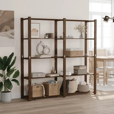 Produktbild von Maison Exclusive - Lagerregal mit 5 Böden Braun 170x38x170 cm Massivholz Kiefer