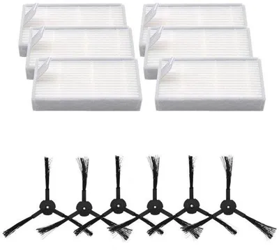Image de Lot de filtres de rechange pour accessoires de dépoussiéreur robotisé, 12 pièces, pour Medion iLife V3 et V5.