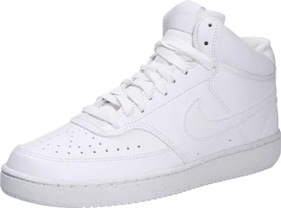 A white Nike Court Vision Mid Nn sneaker is shown against a white background.