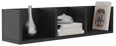 Produktbild von CD DVD Regal STARS Wandregal Hängeregal mit 3 Ablagefächern in schwarz, Dekorationsregal