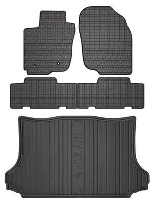 Zdjęcie produktu dla Dywaniki gumowe + mata bagażnika do Toyota RAV4 III 2006-2012 (SUV, stała podłoga) – czarne, dopasowane – Wielganizator SolidPRO