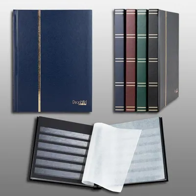 Produktbild von Prophila Collection 32 Schwarze Seiten A5 Briefmarken-Einsteckbuch Blauer Einband