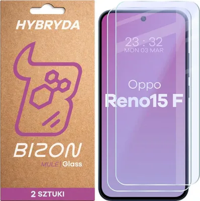 Produktbild von 2x Flexibles Hybridglas für Oppo Reno 15 F, Bizon Glass Mule Duo