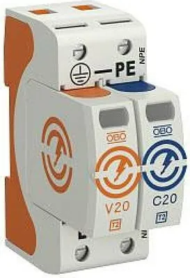 Produktbild von OBO V20-1+NPE-280 SurgeController V20 einpolig m.NPE 280V 5095251