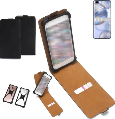 Produktbild von K-S-Trade Handyhülle Schutzhülle kompatibel mit Huawei Honor 30 Pro+ Hülle Case Cover Flip Style Bumper schwarz 1x