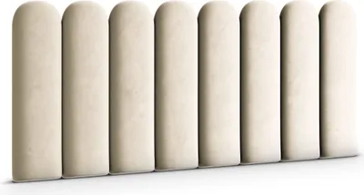 Produktbild von Muralo Polsterpaneel ovales WANDPOLSTER Wandkissen Bettkopfteil Wandpaneel Magic Velvet Creme 2250 30cm x 100cm
