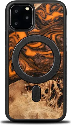 Image de Bewood Étui unique pour iPhone 11 Pro - Orange avec MagSafe
