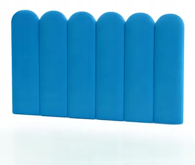 Produktbild von Wandpaneele Gepolstert Kopfteil Bett Lamelle Blau Samt 100X20