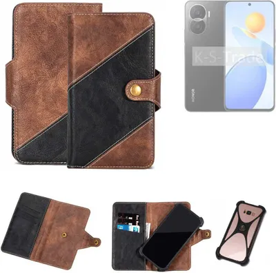 Produktbild von K-S-Trade Handyhülle Schutzhülle Bookstyle Case kompatibel mit Honor Play 7T Pro Klapphülle Cover Hülle Schutztasche 1x