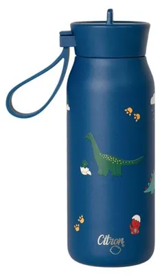Productafbeelding van Isolatiebeker van roestvrij staal, 250 ml - Blauw, met dinosaurusmotief en citroengeur