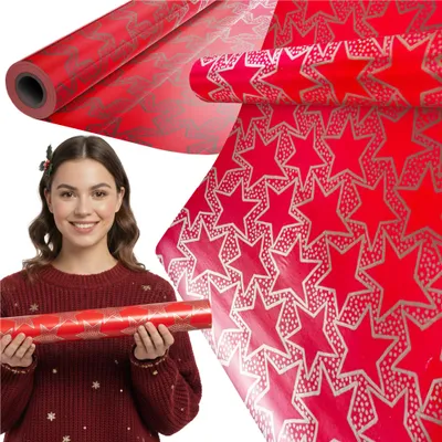 Image de Papier d'emballage cadeau Paperhit 20 mètres mégarouleau Noël pour paquets
