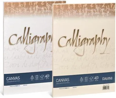 Produktbild von Favini Canvas Calligraphy, Weiß, Papier, 100 g/m², 25 Stück(e), Forest Stewardship Council (FSC)