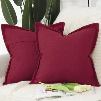 Produktbild von Kissenbezüge Imitationsleinen Rot 40x40 cm 2 Stück