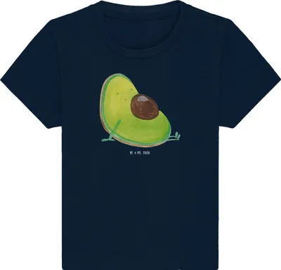 Produktbild von Mr. & Mrs. Panda Babyshirt Avocado Schwangerschaft 24. - 36. Monat - French Navy - Geschenk, Kinder T-Shirt, Babyshower, Geburt, Top,  Baby Shirt, Oberteil, Liebe