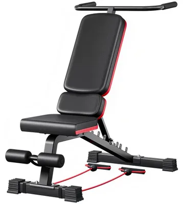 Obrázek produktu pro Tréninková lavice - Nastavitelná posilovací lavice - Skládací - Nosnost 120 kg - 7 poloh - Ocelová konstrukce - Multifunkční