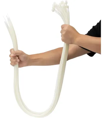 Immagine prodotto di Fascette stringicavo lunghe, 1200 mm x 9 mm, colore bianco, confezione da 25 pezzi, resistenti ai raggi UV, capacità di trazione di 80 kg