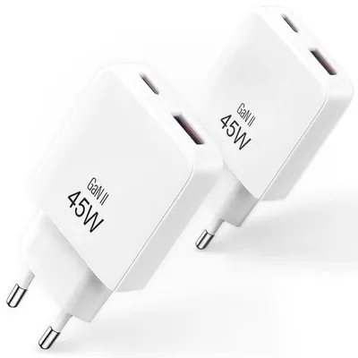Produktbild von Schnellladegerät, 45 W, kompakt, USB C und USB A – Ladegeräte für iPhone 17 – ne
