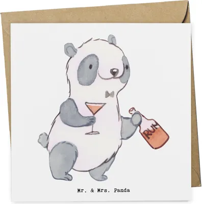 Produktbild von Mr. & Mrs. Panda Grußkarte Kneipenwirt Herz - Weiß - Geschenk, Gaststätte, faltkarte, Cocktails, Bar, anlasskarte, Kneipe, Glückwunschkarte, Klappkarte, Bartender