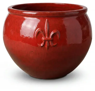 Produktbild von Provencelia Keramik Pflanzkübel Clovis Rot, Ø53 x H43 cm, frostbeständig, handgefertigt, glasiert, Outdoor, Garten, Terrasse, winterfest