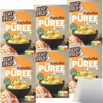 Produktbild von Echt vom Feld Kartoffelpüree klassisch 6er Pack (6x230g Packung) + usy Block