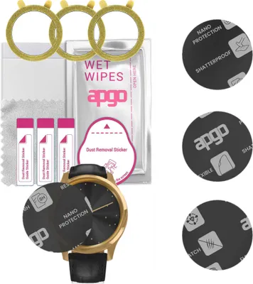 Produktbild von apgo 3 Stück Schutzglas, Matt, kompatibel mit Garmin Vivomove Luxe Smartwatch, Hybrid 8H, Ersatz für Hartglas, Displayschutzglas, Bildschirmschutz, Displayschutz, kratzfest