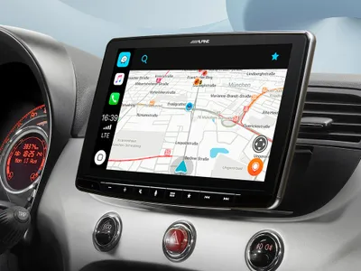 Produktbild von Alpine iLX-F903F312B | Autoradio für Fiat 500 mit 9-Zoll-Touchscreen 1-DIN-Einbaugehäuse