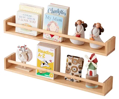 Produktbild von Schwebendes Wandregal, Wandpaneel aus Holz, Fotoregal, Bücherregal aus Massivholz für Kinderzimmer, Wohnzimmer, Schlafzimmer (70 cm)