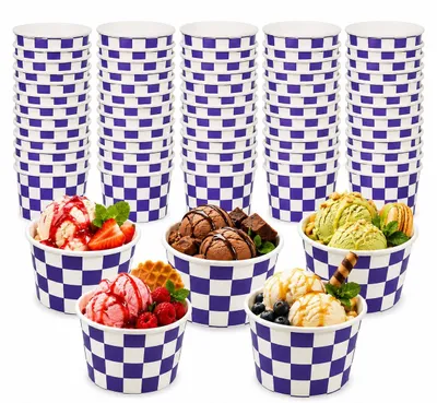 Eisschalen aus Papier, Mosaik lila, 50 Stück, 180 ml