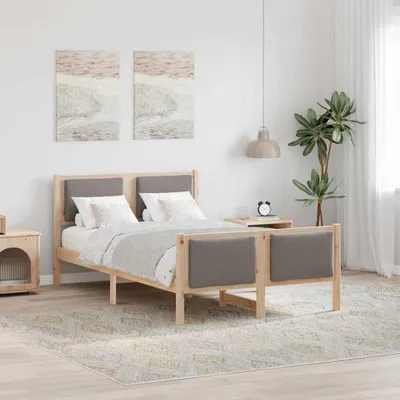 Productafbeelding van Maison Exclusive - Bedframe met hoofdeinde, taupekleurig, 120 x 190 cm, gestoffeerd