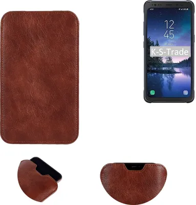 Produktbild von K-S-Trade Schutzhülle Handyhülle kompatibel mit Samsung Galaxy S8 Active Handytasche Kunstleder Sleeve in braun