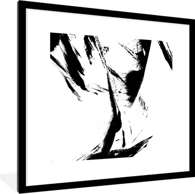 Produktbild von MuchoWow® Gerahmtes Poster Farbe - Schwarz - Abstrakt 40x40 cm - Poster mit Schwarzem Bilderrahmen Wandposter Rahmen Foto Bilder - Poster - Plakat im Rahmen