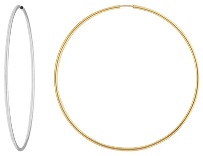 Produktbild von Paar Ohrringe Creolen rund groß XXL Ohrschmuck aus 925 Silber 79x2mm