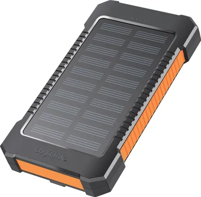 Immagine prodotto di LogiLink PA0321 LogiLink powerbank con energia solare, 6.000 mAh, nero/arancione