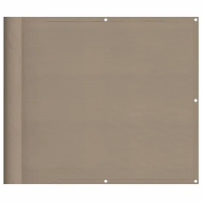 A taupe-colored balcony privacy screen is shown laid flat.