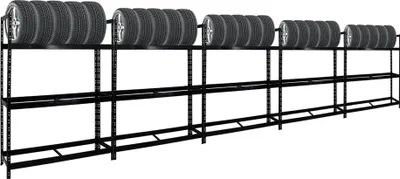Produktbild von Mega Deal | 5x Reifenregal Tiger XL | HxBxT 200x150x45 cm | 300kg Fachlast | bis zu 90 Reifen | Schwarz