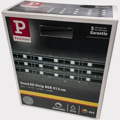 Produktbild von Paulmann Function YourLED Stripe Pack 3x97cm IP44 Shrink RGB 3x9,36W 12V DC Schwarz Kunststoff